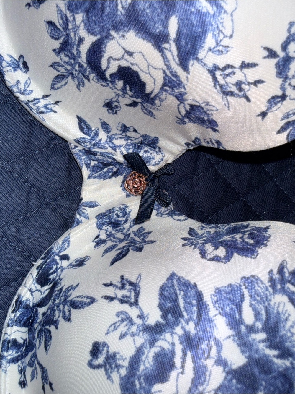 Victoria's Secret Blue and White Floral Push-Up Bra